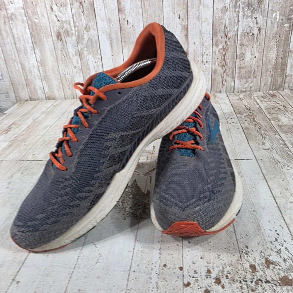 Brooks Ravenna 10 Mens 12.5 Running Shoes Grey Orange Blue 1102981D093 Sneaker